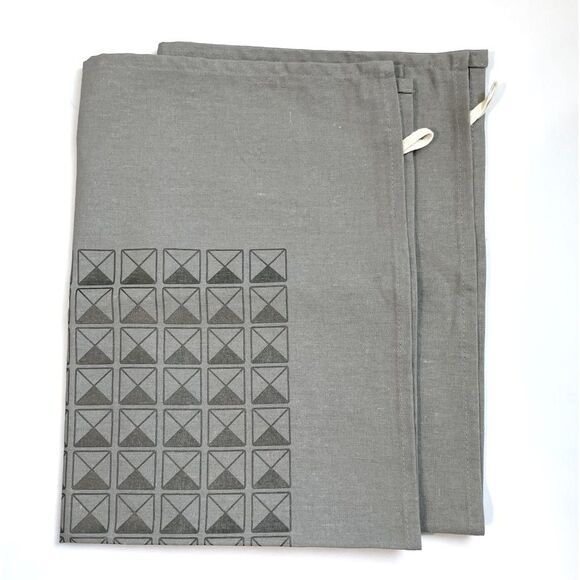 Geometric Tea Towels 2 Hanging Loop Contemporary Kitchen Triangles Lightweight - Picture 3 of 4